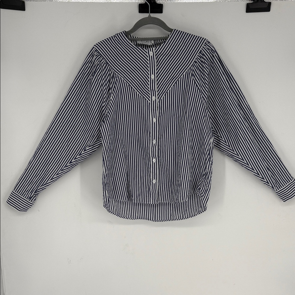 NWOT harshman Cari Striped Long-Sleeve Shirt XS - Picture 5 of 9